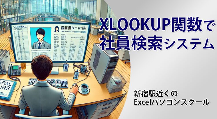 Office365のXLOOKUP関数で社員検索システムを作成【新宿Excel学校】サムネ